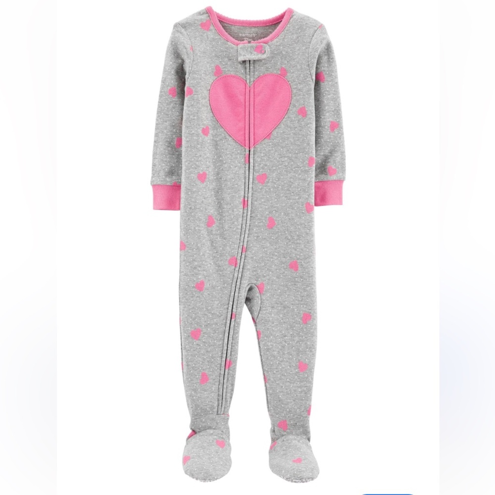 🍓3/$10 Carter's Gray and Pink Footies One Piece size 18m